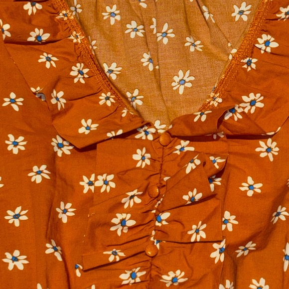 Entro | Rust Floral Long Sleeve Dress - Picture 5 of 5